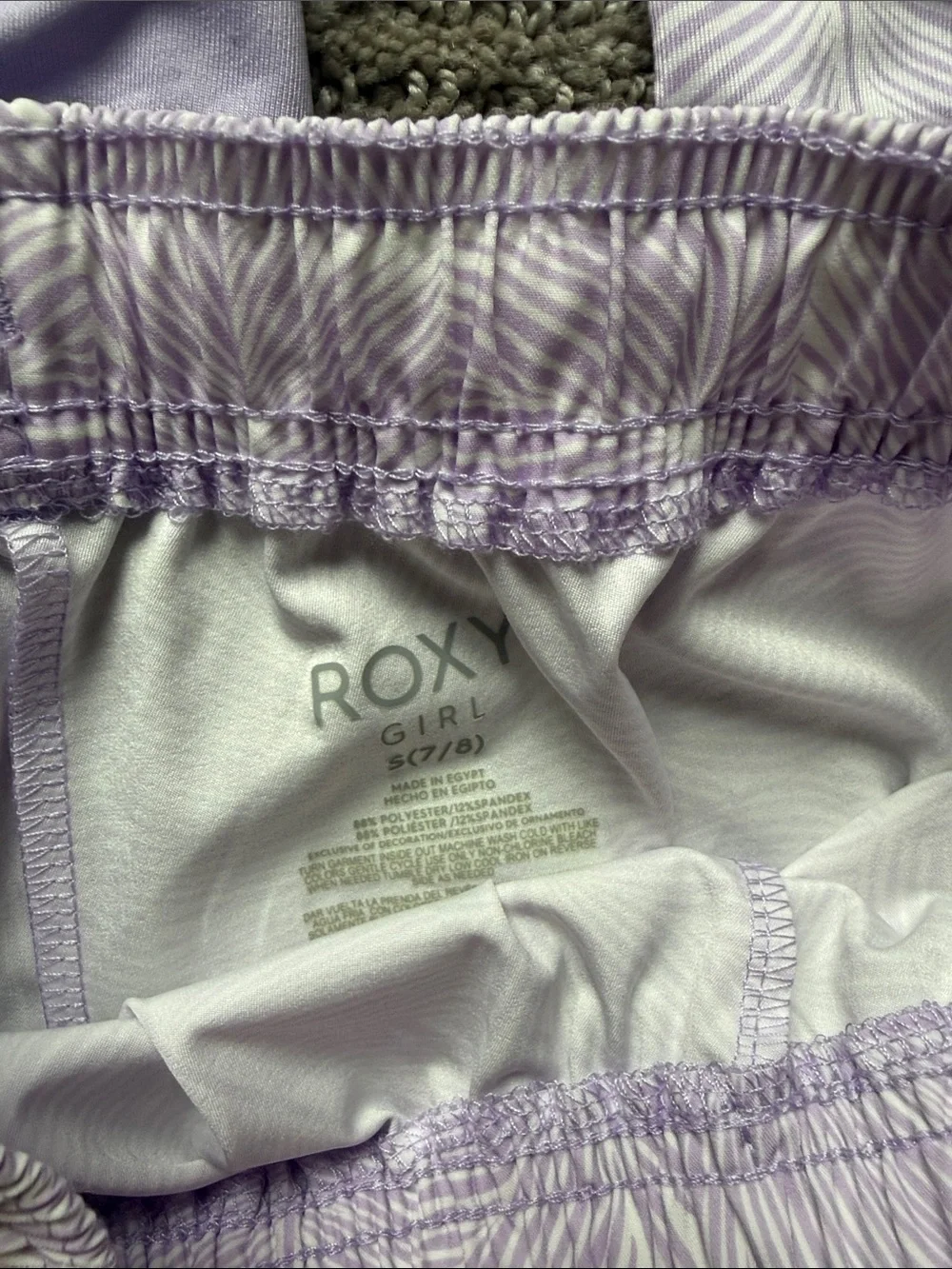 Roxy Girls' Lavender Long-Sleeve Rash Guard Set with Bikini Bottoms & Shorts